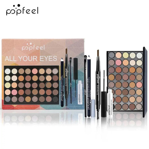 POPFEEL Eye Makeup Set - Palette, Eyeliner, Mascara & Brow Pencil. - 3sung llc