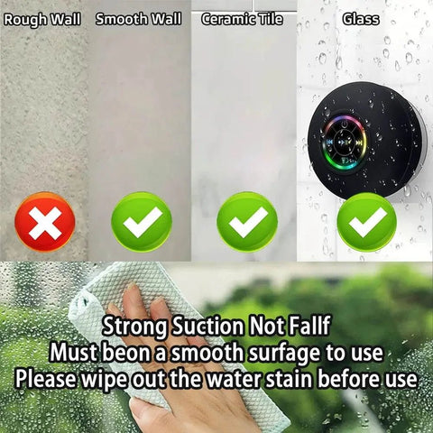 Portable Bluetooth Speaker with Suction Cup, IPX4 Waterproof. - 3sung llc