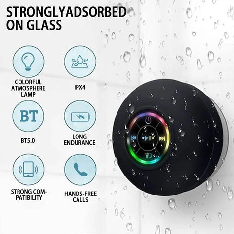 Portable Bluetooth Speaker with Suction Cup, IPX4 Waterproof. - 3sung llc