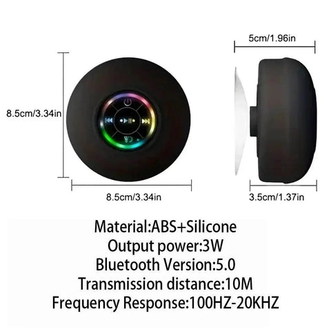 Portable Bluetooth Speaker with Suction Cup, IPX4 Waterproof. - 3sung llc