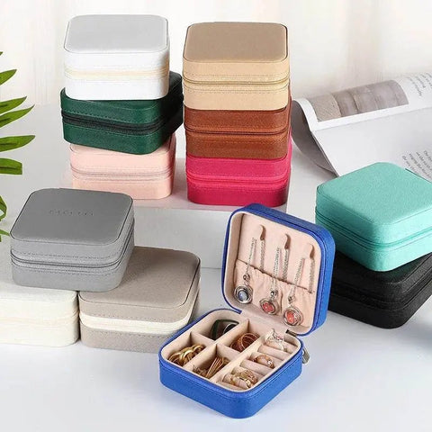Portable PU Leather Jewelry Box for Travel Storage - 3sung llc