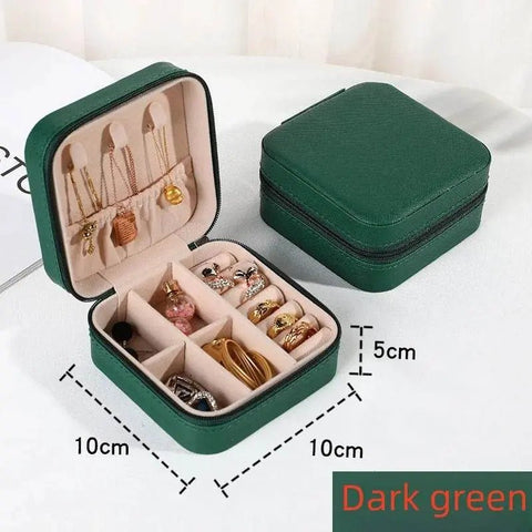 Portable PU Leather Jewelry Box for Travel Storage - 3sung llc