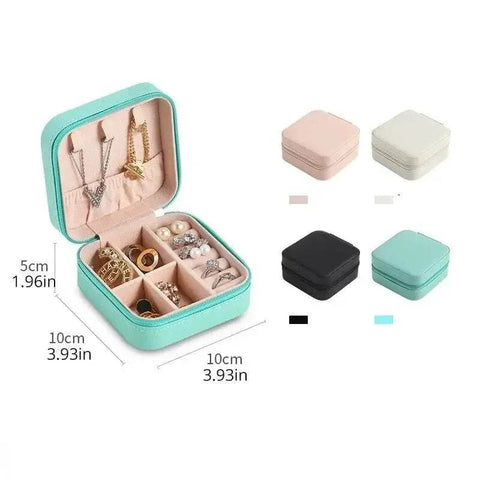 Portable PU Leather Jewelry Box for Travel Storage - 3sung llc