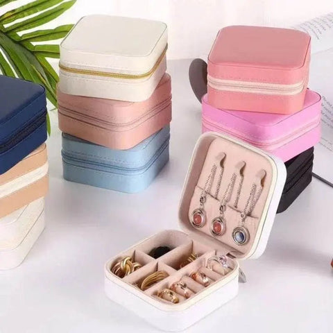 Portable PU Leather Jewelry Box for Travel Storage - 3sung llc