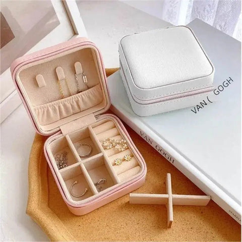 Portable PU Leather Jewelry Box for Travel Storage - 3sung llc