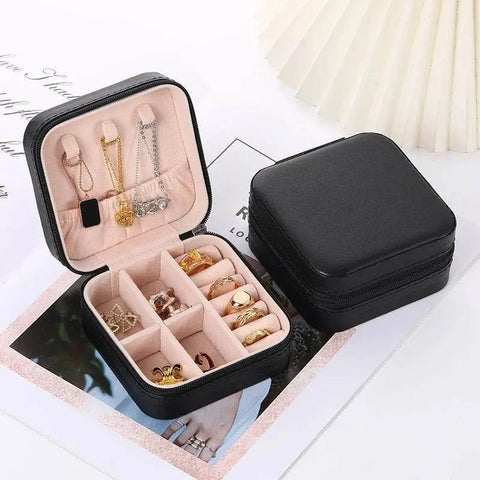 Portable PU Leather Jewelry Box for Travel Storage - 3sung llc