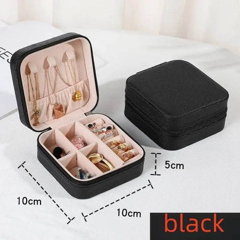 Portable PU Leather Jewelry Box for Travel Storage - 3sung llc