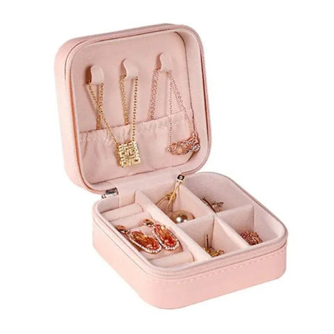 Portable PU Leather Jewelry Box for Travel Storage - 3sung llc