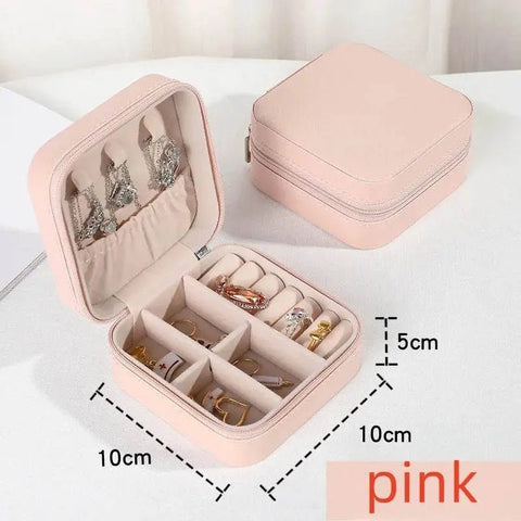 Portable PU Leather Jewelry Box for Travel Storage - 3sung llc