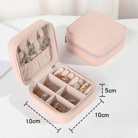 Portable PU Leather Jewelry Box for Travel Storage - 3sung llc