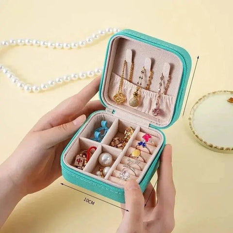 Portable PU Leather Jewelry Box for Travel Storage - 3sung llc