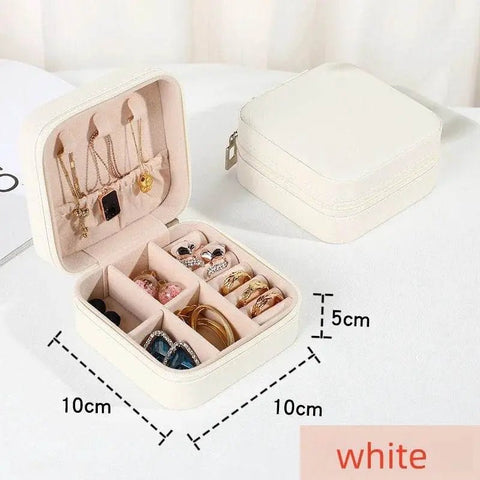 Portable PU Leather Jewelry Box for Travel Storage - 3sung llc