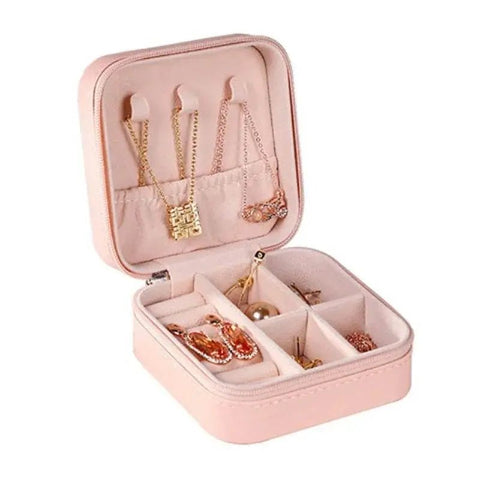 Portable PU Leather Jewelry Box for Travel Storage - 3sung llc