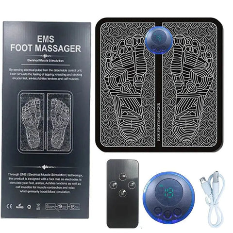 Rechargeable EMS Foot Massager Mat for Sore Feet Relief. - 3sung llc