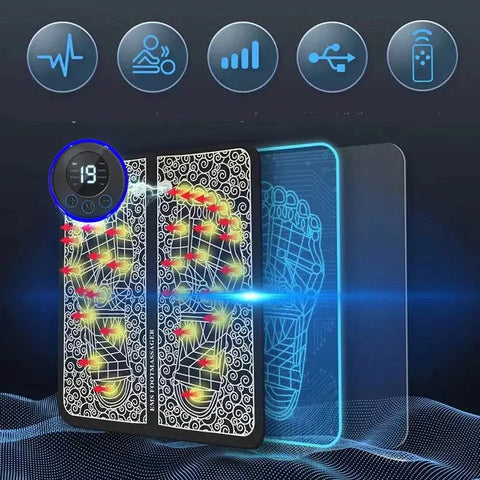 Rechargeable EMS Foot Massager Mat for Sore Feet Relief. - 3sung llc