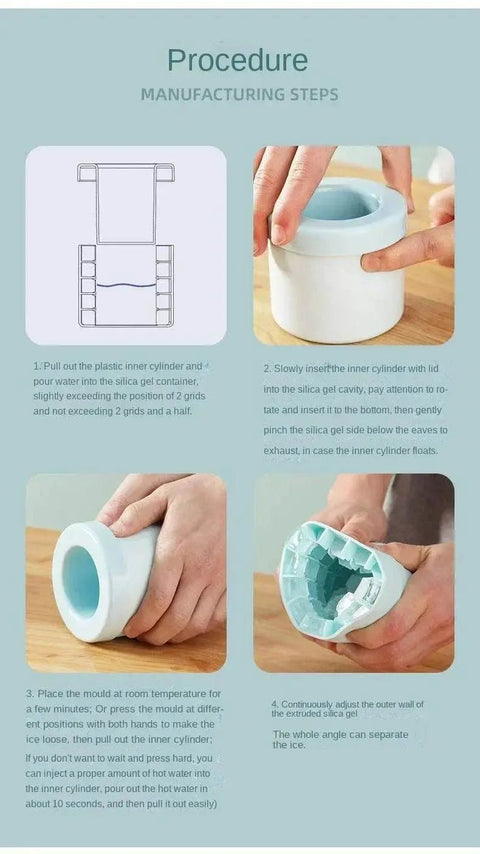 Silicone Ice Cube Tray & Bucket Set for Quick Freezing - 3sung llc