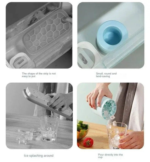 Silicone Ice Cube Tray & Bucket Set for Quick Freezing - 3sung llc