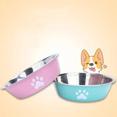 Stainless Steel Pet Bowl with Anti - Slip Silicone Base. - 3sung llc