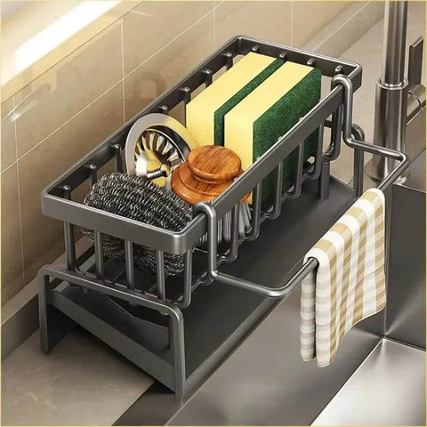 Tap - Mounted Spice Shelf with Drainage Rack for Sink Organization. - 3sung llc