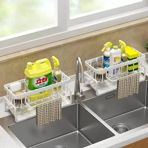 Tap - Mounted Spice Shelf with Drainage Rack for Sink Organization. - 3sung llc